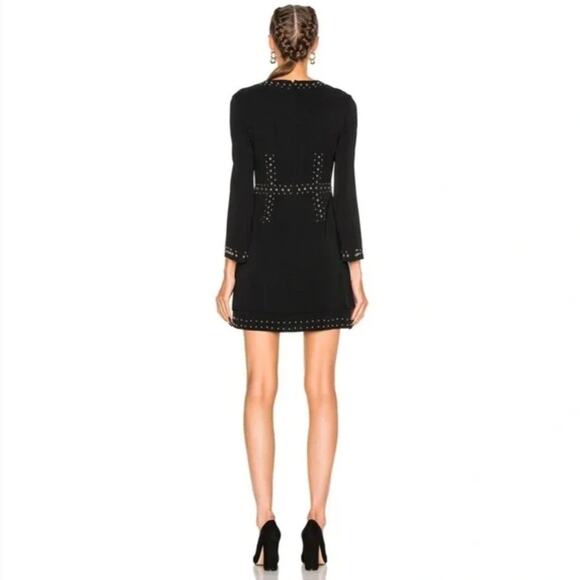 A.L.C Madison Black Long Sleeve Studded Embellished Mini Dress {QQ22} - Picture 2 of 6